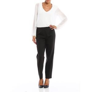 Piazza Sempione Quiet Luxury Monia Black Virgin Wool Pant IT 38 US 2 Preppy